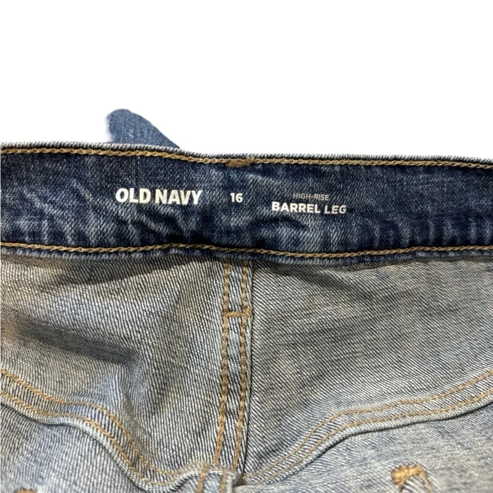 Old Navy Barrel Blue Denim Jeans 16 Worn twice